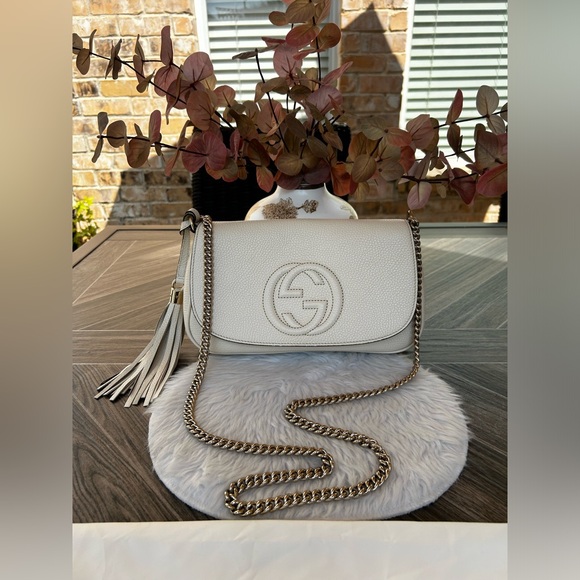 GUCCI Soho GG Ivory/Off White Crossbody Bag - Picture 3 of 16
